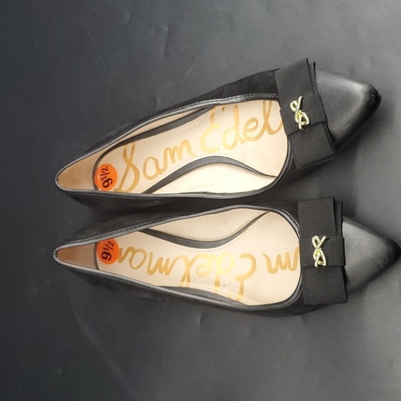 Sam Edelman Lizzy Suede Black Flats 9.5 - Picture 2 of 9